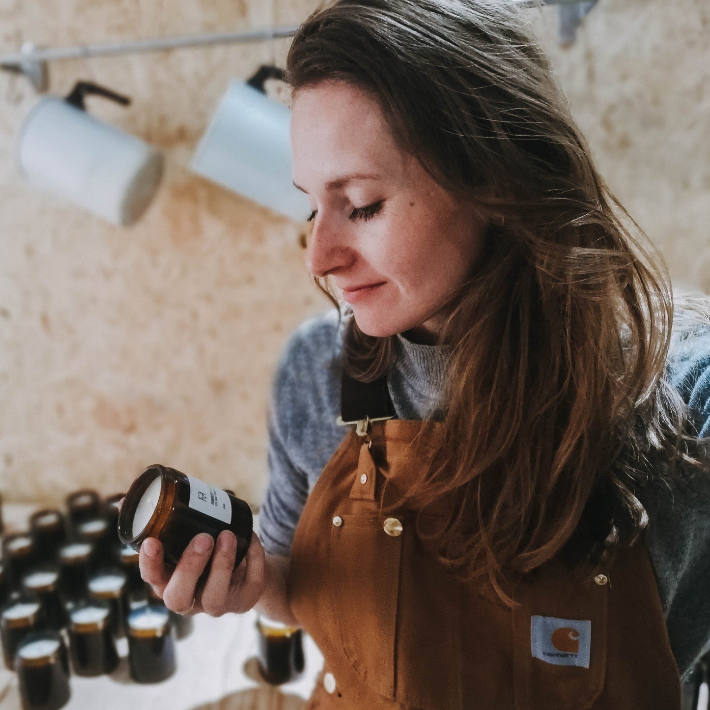 Charley, founder and maker in candle workshop