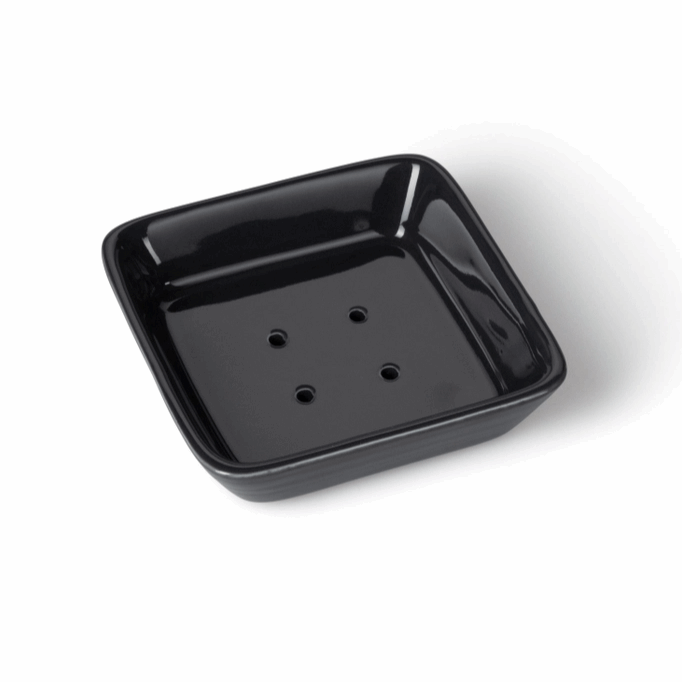 Porcelain Soap Dish in Charcoal black from Chalk UK
