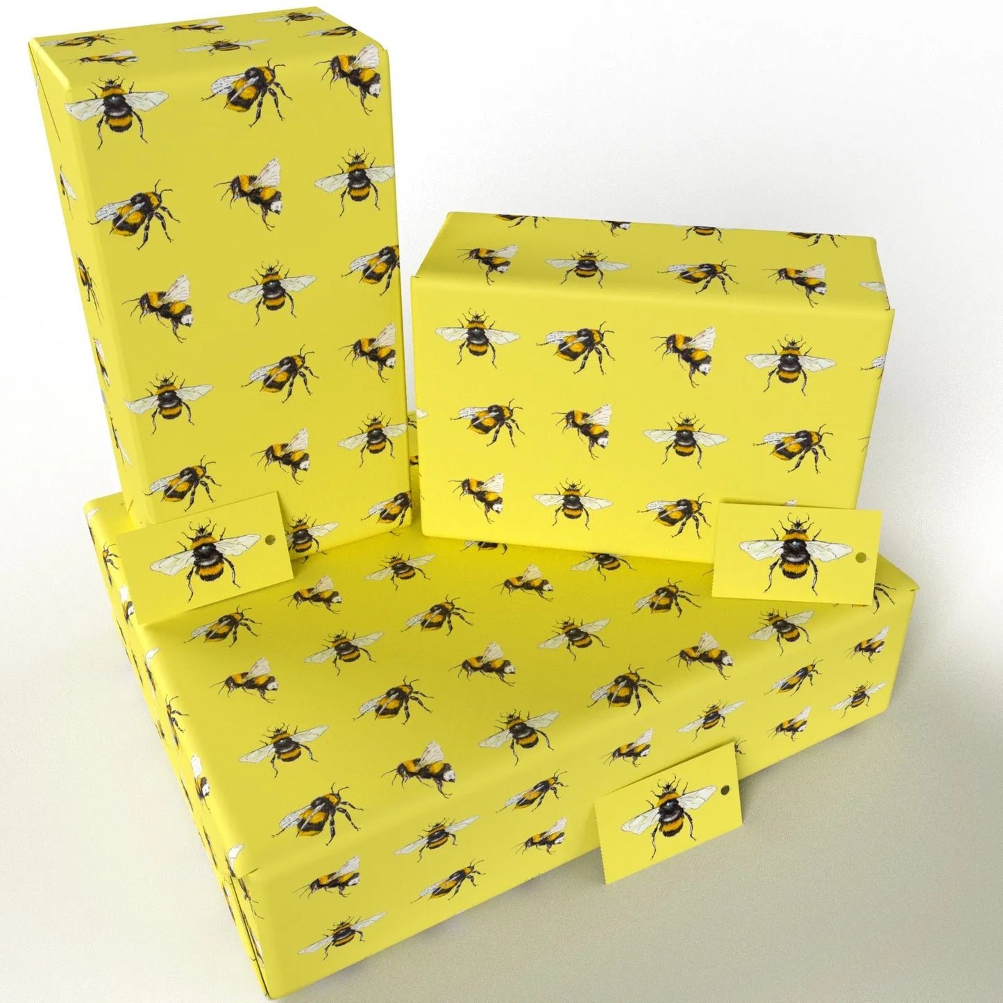 Wrapping Paper & Gift Tag - Yellow Bees by Sophie Botsford
