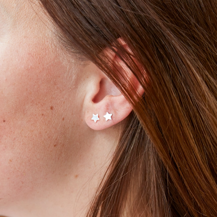 Star Stud Earrings - Sterling Silver (7895242899682)