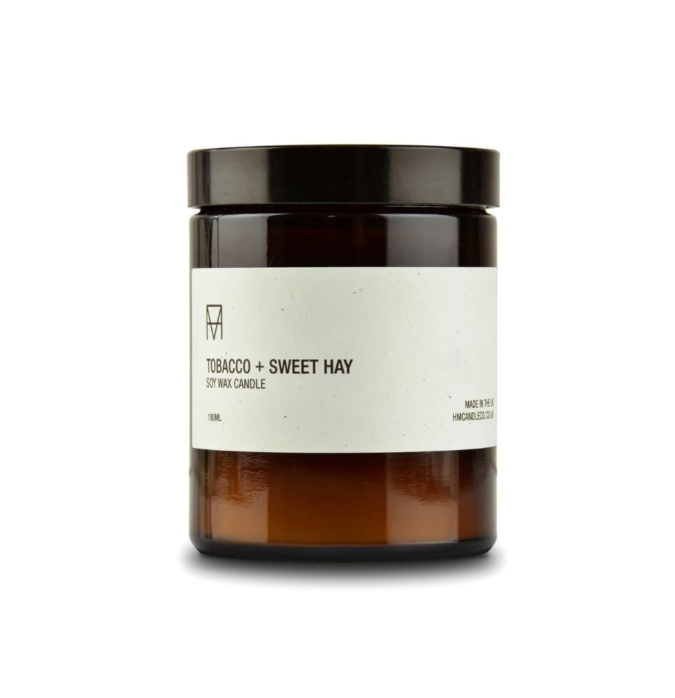 Tobacco & Sweet Hay Soy Wax Candle Soy Wax Candles Handmade Candle Co.