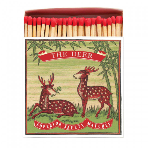 The deer luxury safety matches from Archivist on table with white background